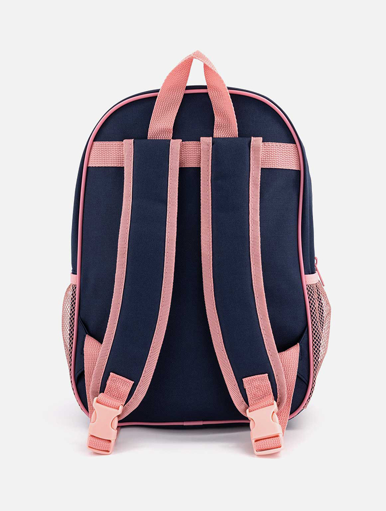 【ユノとも】wmmw バックパック　[navy x pink logo] MyRunway | Shop Woolworths Navy Animal Print Backpack for Kids